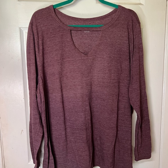 Lane Bryant Long Sleeve Tee in Plum - Picture 1 of 4